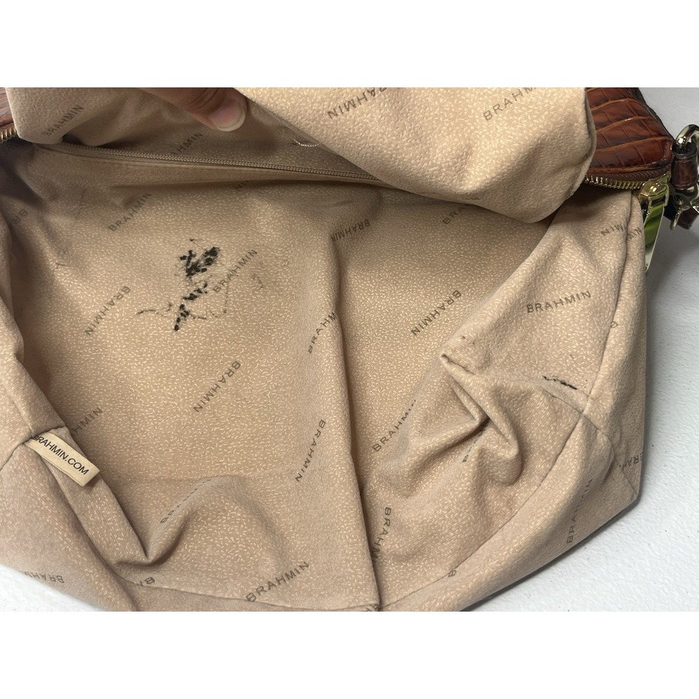 Brahmin Duxbury Satchel Pecan Melbourne Handbag Purse With Strap - Picture 16 of 16